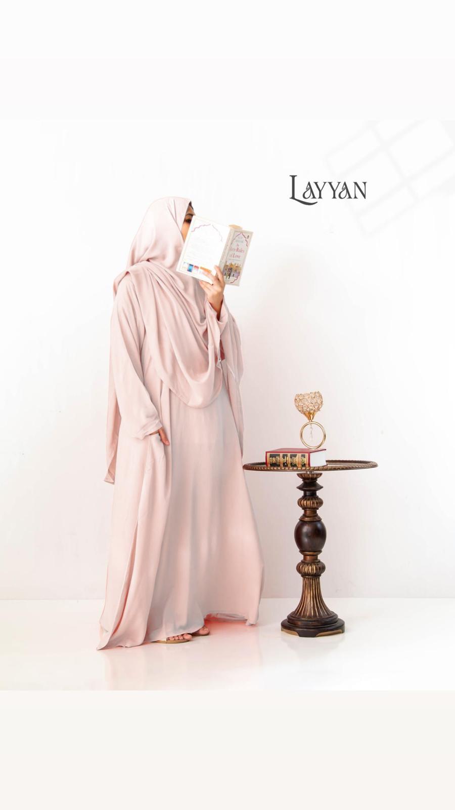Hajj Abaya - Light Pink – LAYYAN COLLECTION