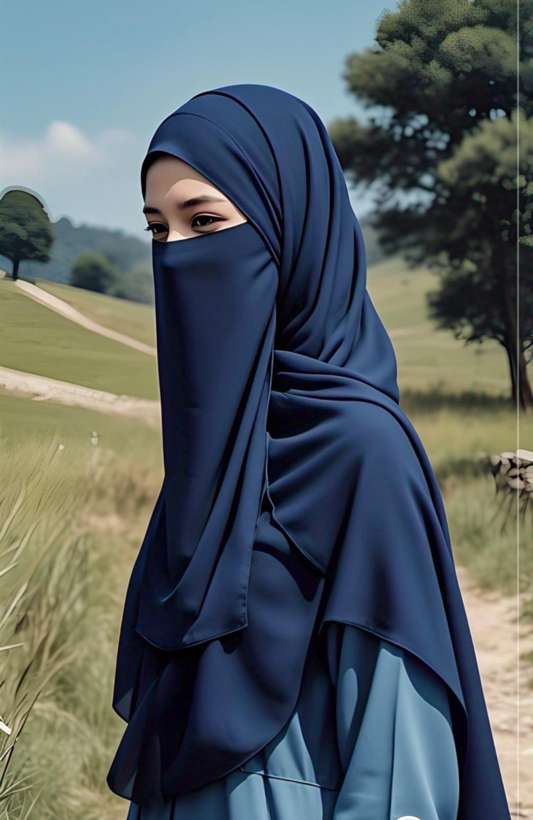Niqab Hijab Combo - Navy – LAYYAN COLLECTION