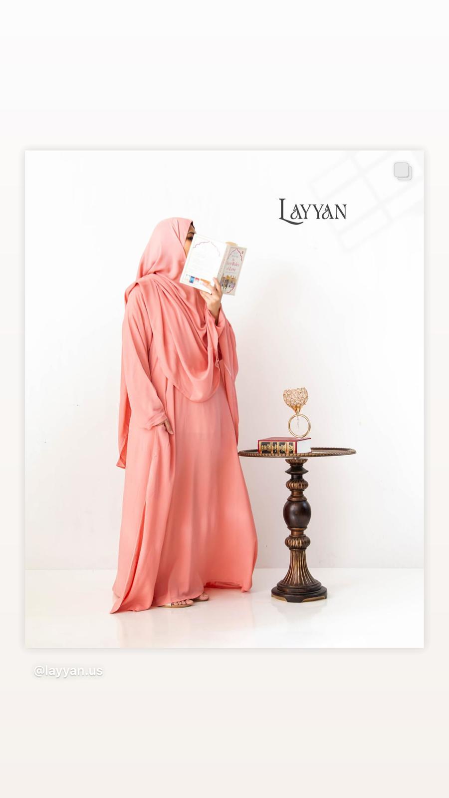 Hajj Abaya - Peachy Pink – LAYYAN COLLECTION