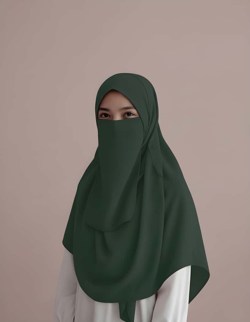 Niqab Hijab Combo - Dark Green – LAYYAN